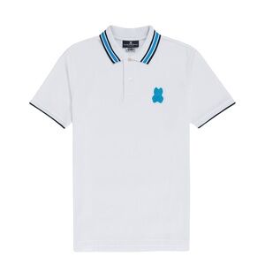 NWT Psycho Bunny Eaton Short Sleeve Polo Men's Shirt White Blue Pima Cotton 6XLT